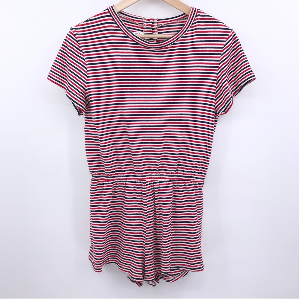 American Apparel Red White and Blue Jersey Romper